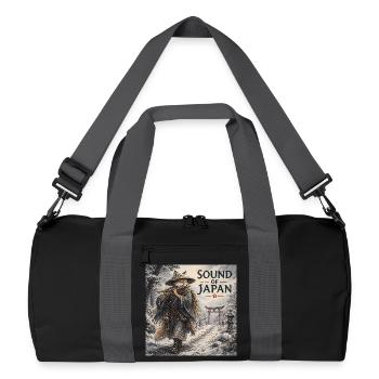 Japanisches Kitsune-Flötendesign - Recycelte Duffel Bag - Schwarz/Graphitgrau - Vorne