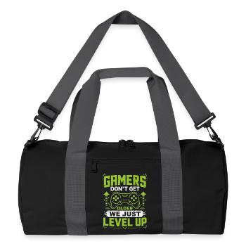 Gamer Spruch Level Up Neon - Recycelte Duffel Bag - Schwarz/Graphitgrau - Vorne