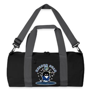 Falkland Islands  Cool Disco Penguin Snow Skater - Recycled Duffel Bag - black/graphite grey - Front