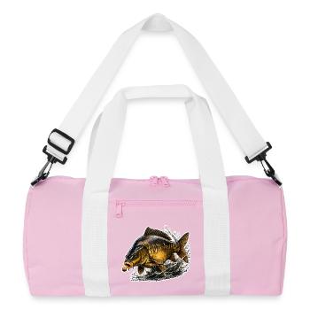Mirror Carp Fishing Design - Recycled Duffel Bag - pink/white - Front