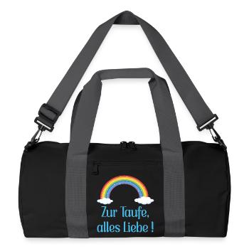 Baby Taufe Glückwünsche - Recycelte Duffel Bag - Schwarz/Graphitgrau - Vorne