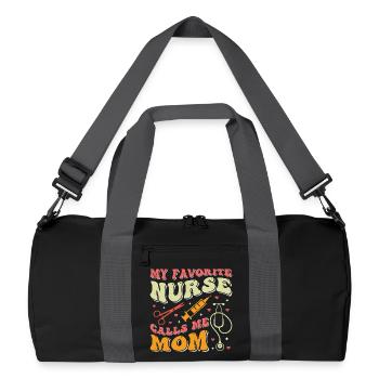 My favorite sick woman calls me mom - Recycled Duffel Bag - black/graphite grey - Front