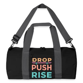Drop Push Rise Skateboard - Recycelte Duffel Bag - Schwarz/Graphitgrau - Vorne