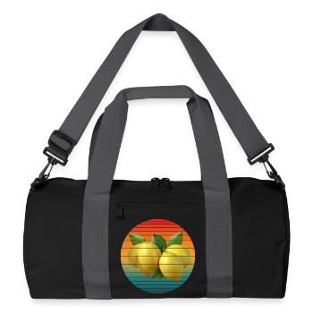 lemon fruit - Recycled Duffel Bag - black/graphite grey - Front