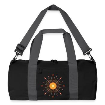 Midsummer Star – Litha Sun Symbol - Recycled Duffel Bag - black/graphite grey - Front