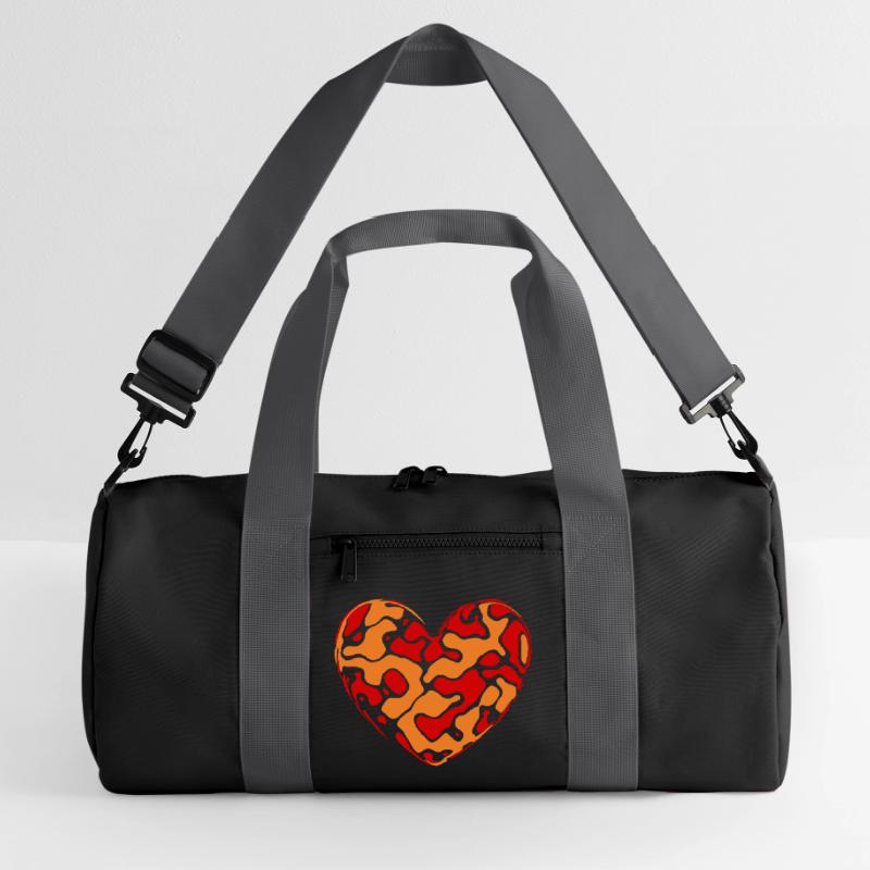 orangenes Herz Herzen Geschenk Muttertag Mutter Recycelte Duffel Bag
