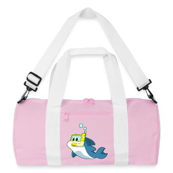Dolphin Diver Snorkel Diving - Recycled Duffel Bag - pink/white - Front