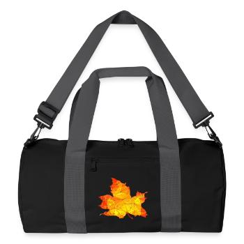 Polygonales Herbst Ahorn Baum Blatt Poly Kunst - Recycelte Duffel Bag - Schwarz/Graphitgrau - Vorne
