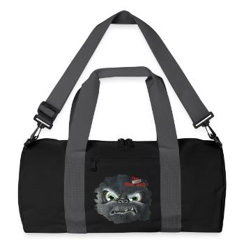 Das Kleine Böse Buch Böses Gesicht Und Logo - Recycelte Duffel Bag - Schwarz/Graphitgrau - Vorne
