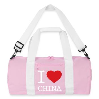 J’ADORE LA CHINE - Sac de sport recyclé - rose/blanc - Devant