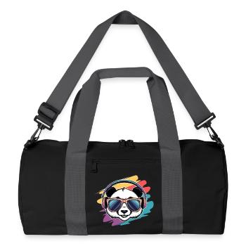 Coole Panda-Vibes - Recycelte Duffel Bag - Schwarz/Graphitgrau - Vorne