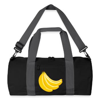 Four yellow bananas in a bunch for fans of food art - Recycled Duffel Bag - black/graphite grey - Front