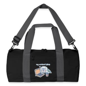 Chat Kawaii avec Pizza Design - Sac de sport recyclé - noir/gris graphite - Devant