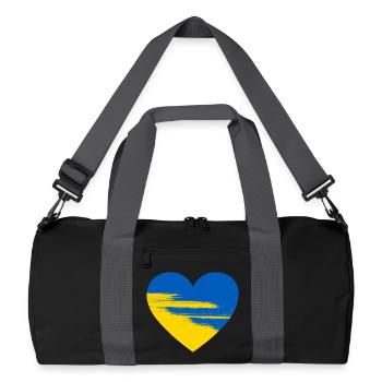 Ukraine Herz - Recycelte Duffel Bag - Schwarz/Graphitgrau - Vorne
