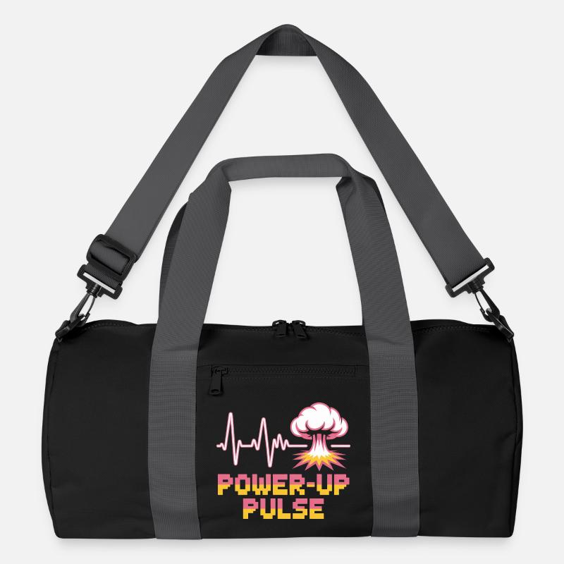 Power Up Pulse Pop Culture Retro Video Game Recycelte Duffel Bag