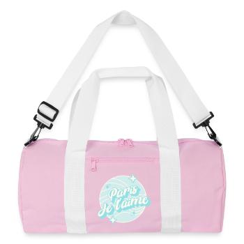 Paris I Love You Pastel Blue - Recycled Duffel Bag - pink/white - Front