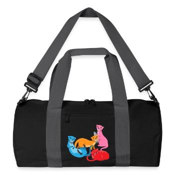Sea Otter Cartoon Otter - Recycled Duffel Bag - black/graphite grey - Front