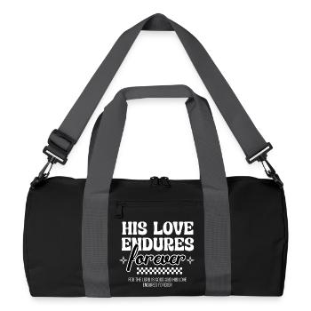His Love Endures Forever Psalm 136 Faith - Recycled Duffel Bag - black/graphite grey - Front