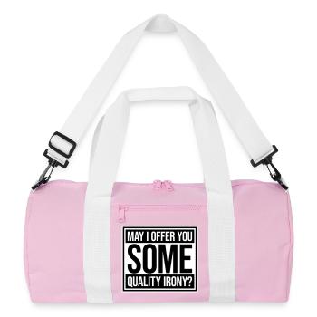 May I Offer You Some Quality Irony Lustiger Spruch - Recycled Duffel Bag - pink/white - Front