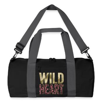 Motif de léopard au cœur sauvage bohème, imprimé animal pour - Sac de sport recyclé - noir/gris graphite - Devant