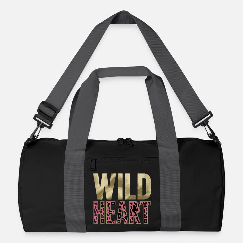 Wild Heart Leopard Pattern Boho Animal Print for Recycled Duffel Bag