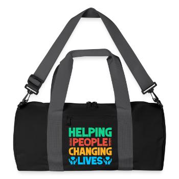 Appréciation des bénévoles Aider les personnes en évolution - Sac de sport recyclé - noir/gris graphite - Devant