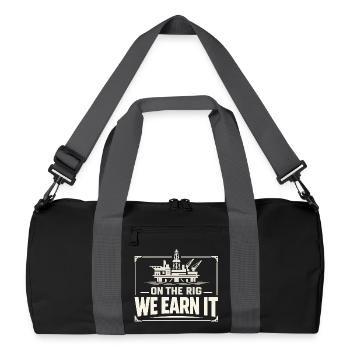 Offshore-bohrer-rig-bohrer Bohrboden Offshore - Recycelte Duffel Bag - Schwarz/Graphitgrau - Vorne