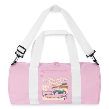 Auto Restauration It Ran When Parked - Recycled Duffel Bag - pink/white - Front