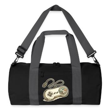 Graphismes rétro de manette de jeu - Sac de sport recyclé - noir/gris graphite - Devant