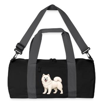 White Furry Samoyed - Recycled Duffel Bag - black/graphite grey - Front