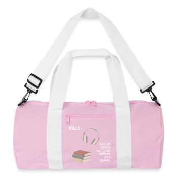 Livre audio, casque, livres - Sac de sport recyclé - rose/blanc - Devant