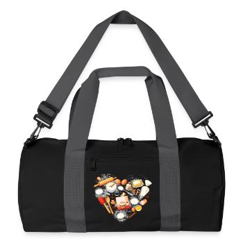 Baking Heart Shape Baking Utensils Hobby Baker - Recycled Duffel Bag - black/graphite grey - Front