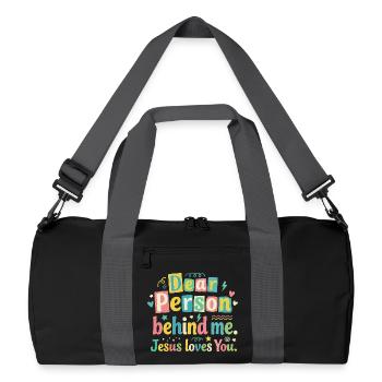 Jesus loves you positive message - Recycled Duffel Bag - black/graphite grey - Front