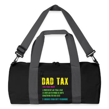 Dad Tax Neon Humor Tee - Recycled Duffel Bag - black/graphite grey - Front