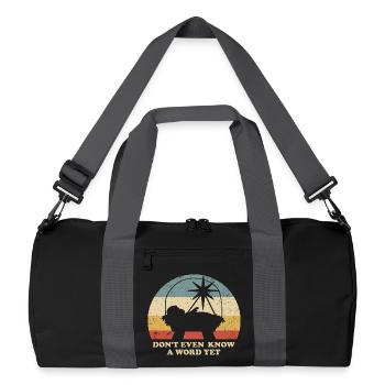 Funny Baby Jesus Retro Christmas - Recycled Duffel Bag - black/graphite grey - Front