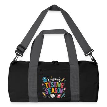I survived the exam phase School Humor - Recycled Duffel Bag - black/graphite grey - Front