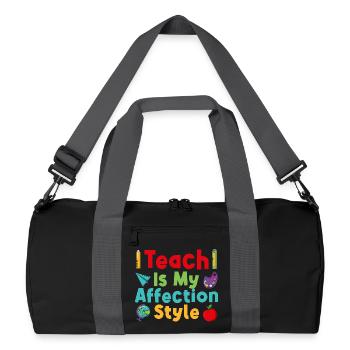 Pre K Teacher Affection Style Kindergarten Teacher - Recycled Duffel Bag - black/graphite grey - Front