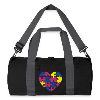 puzzle herz - Sac de sport recyclé - noir/gris graphite - Devant