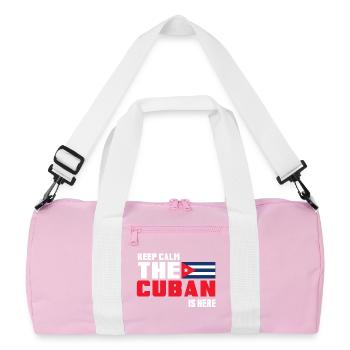 Keep Calm The Cuban is Here Kuba - Recycelte Duffel Bag - Rosa/Weiß - Vorne