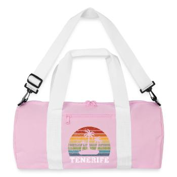Design vintage de plage de Tenerife - Sac de sport recyclé - rose/blanc - Devant