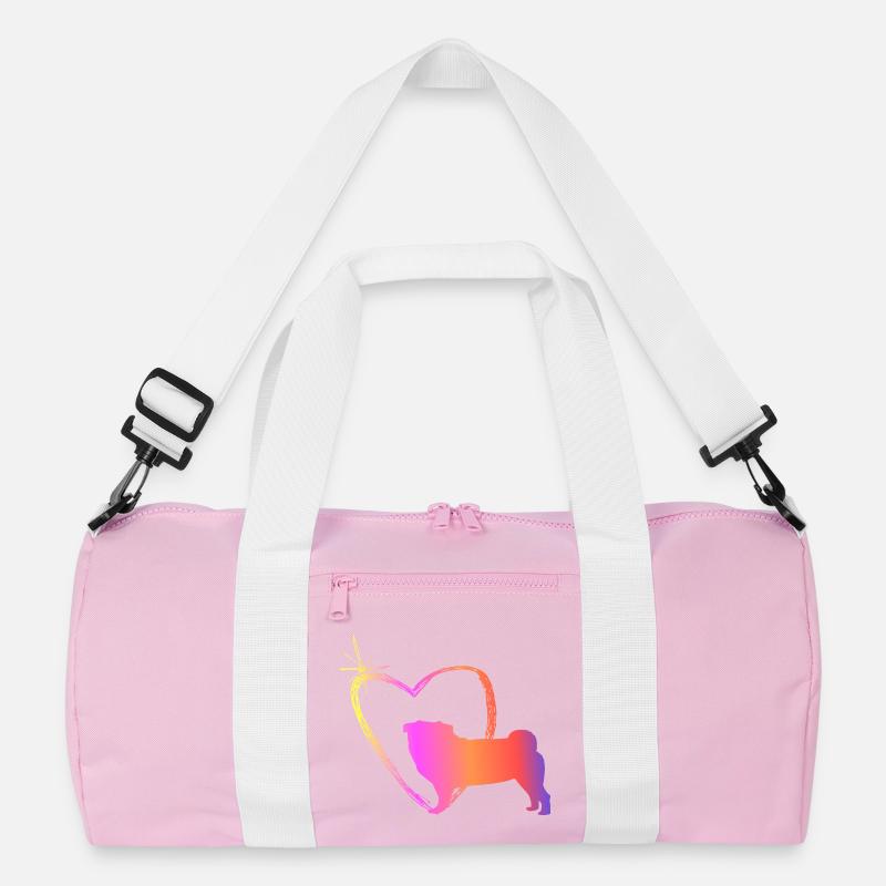 Mops mit Herz Recycelte Duffel Bag