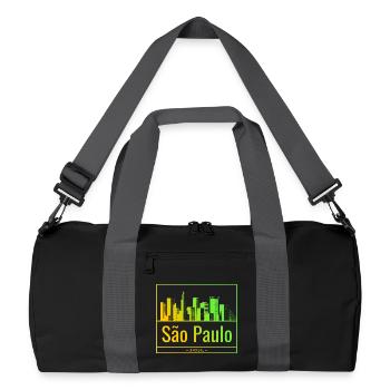 São Paulo skyline in neon gradient - Recycled Duffel Bag - black/graphite grey - Front