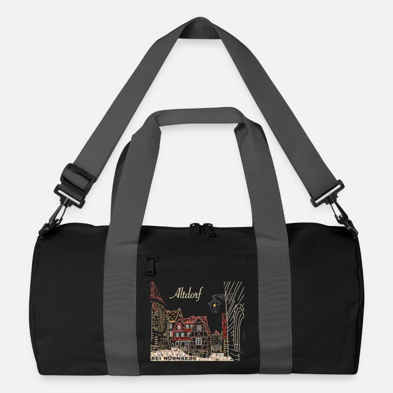 Altdorf near Nuremberg, half-timbered, Bavaria, drawing Recycled Duffel Bag