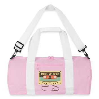 Best of 1963 60th birthday Awesome 60 years old - Recycled Duffel Bag - pink/white - Front