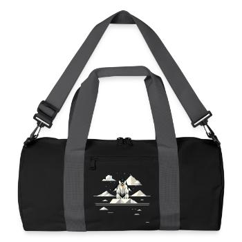 Eleganter Pinguin in geometrischer Eislandschaft - Recycled Duffel Bag - black/graphite grey - Front