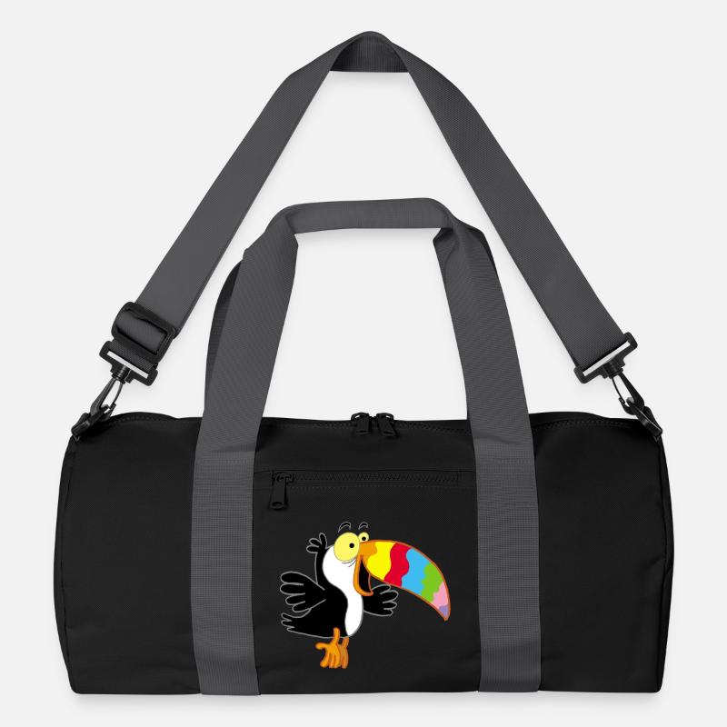 Vogel und mehrfarbiger Schnabel Recycelte Duffel Bag