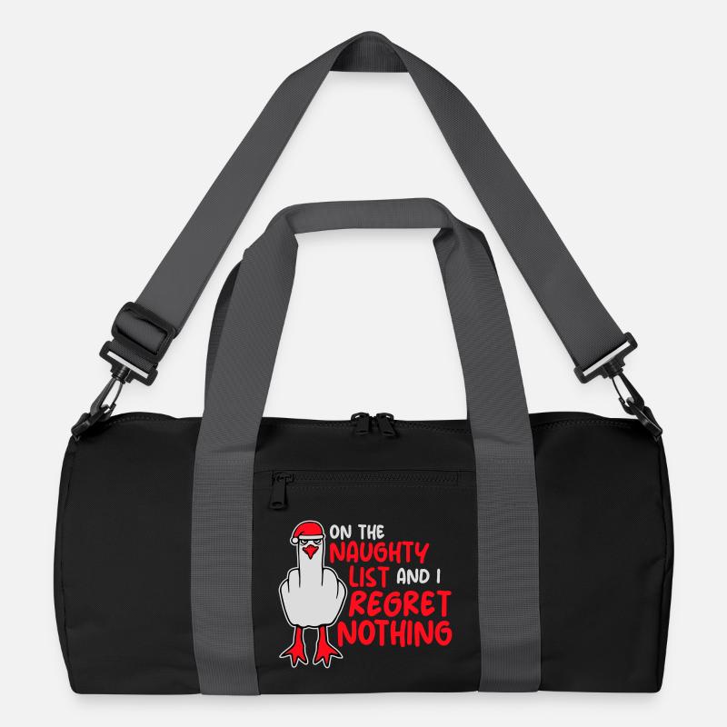 On the naughty list and I regret nothing Böse Möwe Recycled Duffel Bag