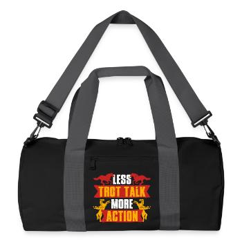 Anti-cavalage Moins de discours sur le trot - Sac de sport recyclé - noir/gris graphite - Devant