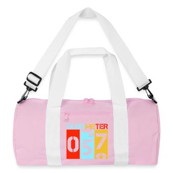 Oldometer 57 Retro 57th Birthday Gift Dad Father - Recycled Duffel Bag - pink/white - Front
