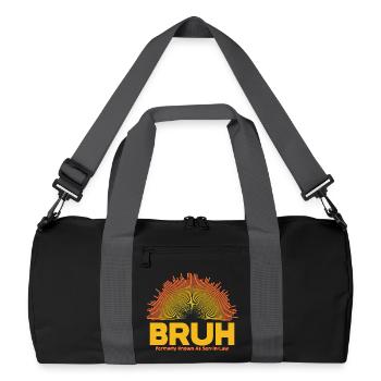 Bruh Sunburst Logo – Schwiegersohn - Recycelte Duffel Bag - Schwarz/Graphitgrau - Vorne